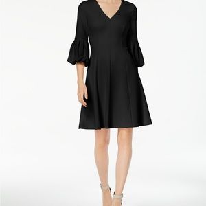 Calvin Klein Black A Line Flare Mini Dress